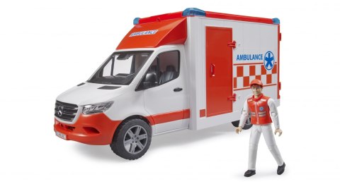 MB Sprinter Ambulans z figurką ratownika medycznego i modułem światło dźwięk BRUDER BR-02676