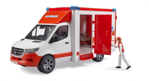 MB Sprinter Ambulans z figurką ratownika medycznego i modułem światło dźwięk BRUDER BR-02676