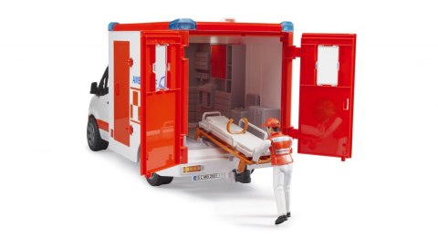 MB Sprinter Ambulans z figurką ratownika medycznego i modułem światło dźwięk BRUDER BR-02676
