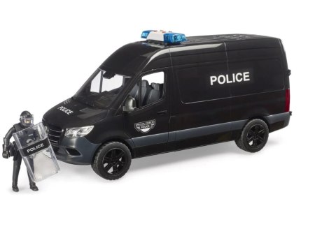 MB Sprinter Special Forces Police czarny z figurką policjanta BRUDER BR-02685