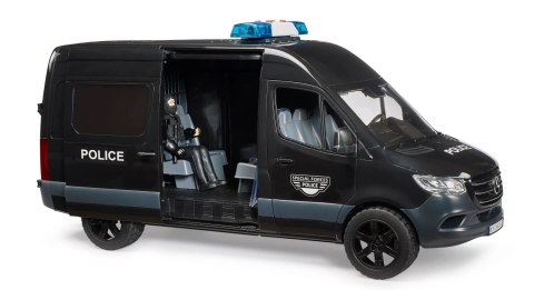 MB Sprinter Special Forces Police czarny z figurką policjanta BRUDER BR-02685
