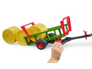 Mała przyczepa 1-osiowa z 3 balami słomy BRUDER BR-02204