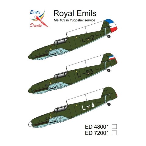 Exotic Decals 32001 Royal Emils Me 109 in Yugoslav Service