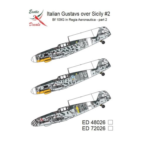 Exotic Decals 32026 Italian Gustavs over Sicily #2 Bf 109G in Regia Aeronautica
