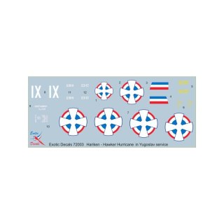 Exotic Decals 72003 Hariken - Hawker Hurricane Mk.I in Yugoslav service