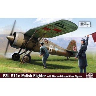 IBG 32005 PZL P.11c Polish Fighter with Pilot and Ground Crew Figures