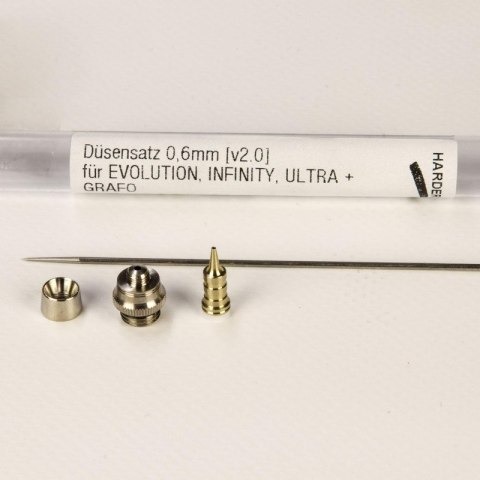 Harder & Steenbeck 123724 Nozzle Set 0,6 mm [v2.0] CRplus, Chrome for EVOLUTION CRplus + INFINITY CRplus