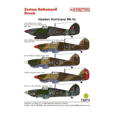 Techmod 72073 Hawker Hurricane Mk Iic