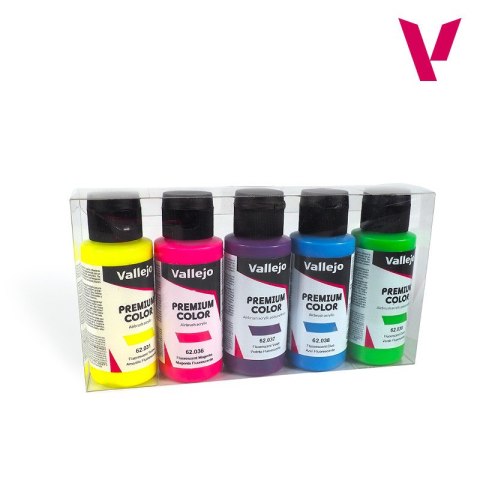 Vallejo 62102 Fluorescent Colors (5 x 60 ml) Premium Color