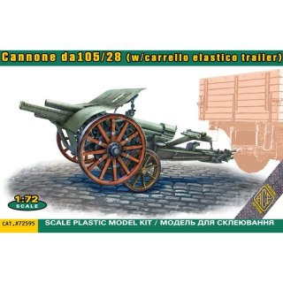 ACE 72595 Cannone da105/28 with Carrello Elastico Trailer