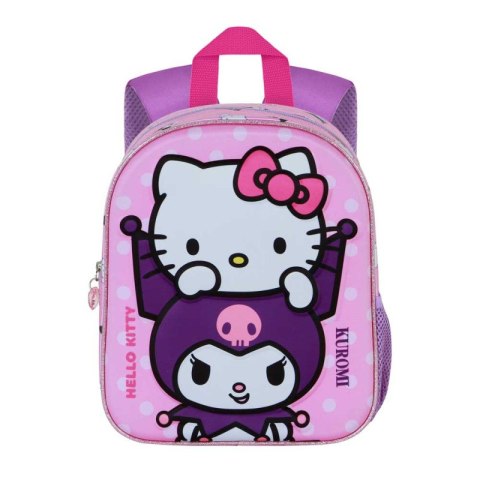 Karactermania 08519 Plecak przedszkolny HELLO KITTY/KUROMI. Wymiary: 25cm X 30cm X 10cm.Ilość sztuk w opakowaniu 2