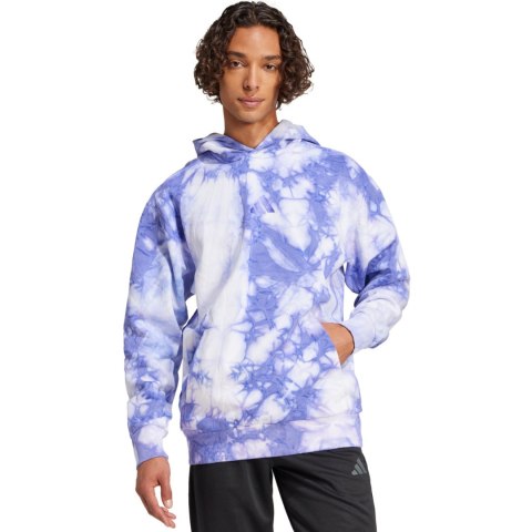 Bluza męska adidas ALL SZN Fleece Washed Hoodie niebiesko-biała IY6591 Bluza męska adidas ALL SZN Fleece Washed Hoodie niebiesko-biała IY6591