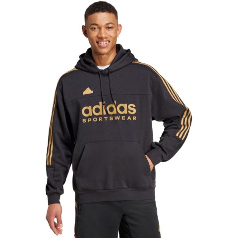 Bluza męska adidas House of Tiro Nations Pack Hoodie czarno-złota IW8869 Bluza męska adidas House of Tiro Nations Pack Hoodie czarno-złota IW8869