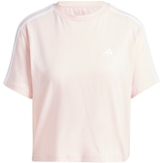 Koszulka damska adidas Essentials 3-Stripes Single Jersey Crop Top różowa IY4227