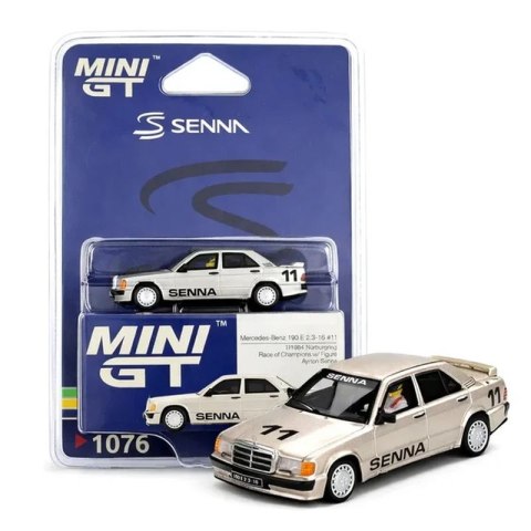 MINI GT 01076 Blister MERCEDES-BENZ 190 E 2.3- 16 #11 A.Senna 1984 Nurburgring Race of Champions w/Figure